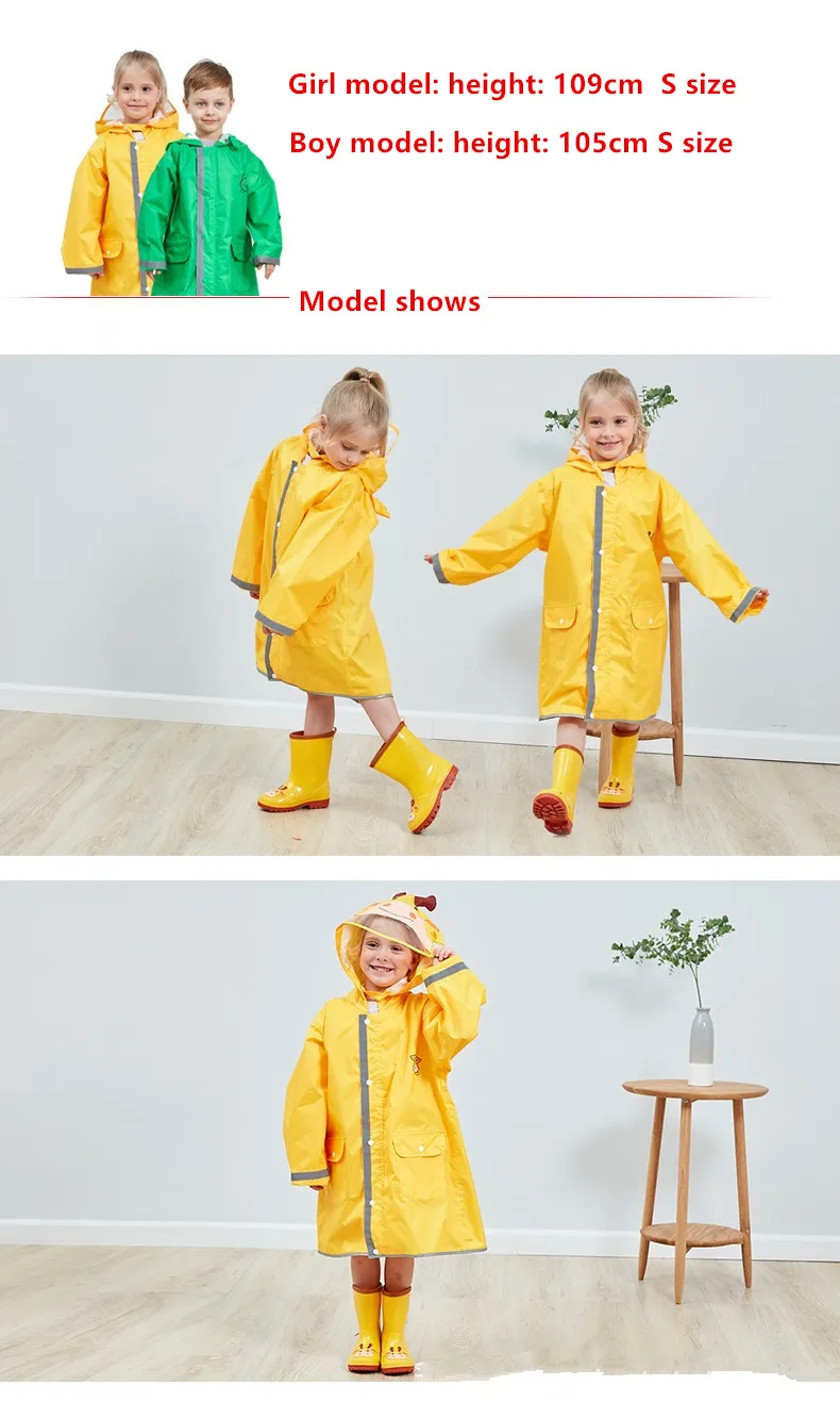8.90-145CM waterproof raincoat for children kids baby rain coat poncho boys girls primary school students rain poncho jacket