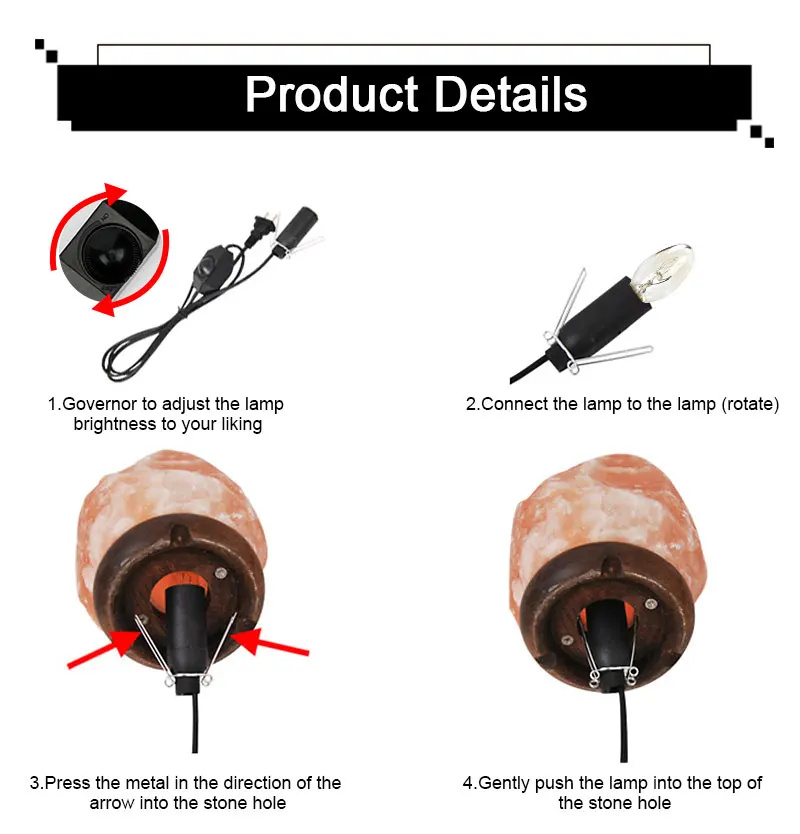 Гималайская Хрустальная соляная лампа с европейской вилкой, очиститель воздуха, ночной Соляной Светильник, каменная лампа природной формы для спальни, снимающая стресс