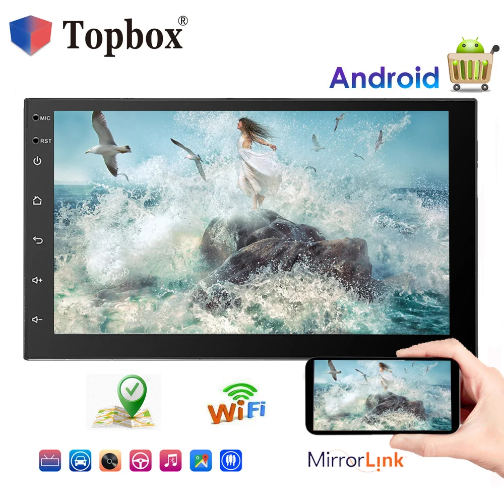 Topbox Car Radio 7 Android Player font b GPS b font Navigation Wifi Bluetooth Touch USB