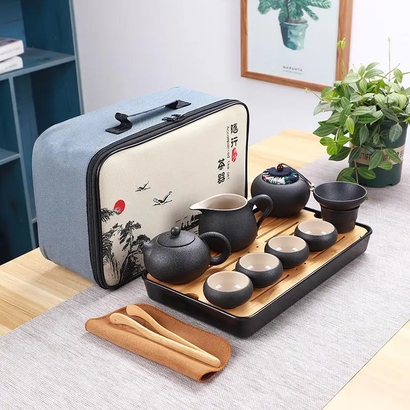 Chinese Kung Fu Tea Set Portable Teaware Sets Ceramic Teapot Gaiwan Tea Cups Teasets Of Tea Ceremon