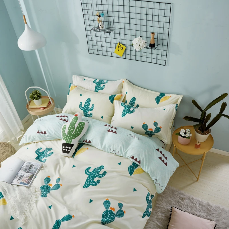 

Cactus Bedding Set Nordic Comforter Duvet Cover Bedspread Single Double Bed Sheet Adult Queen King Linen Bedclothes49