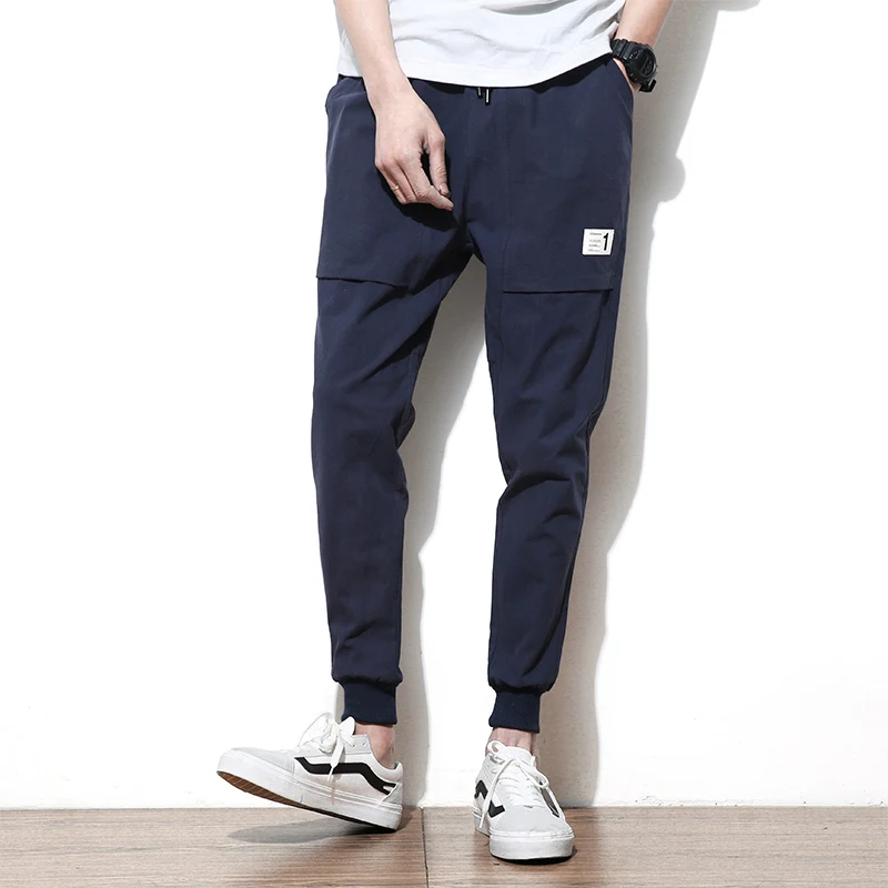 

2018 Spring Man Pants Male Korean Trend Leisure Time Ankle Banded Pants Pants Nine Part Bound Feet Haren Pants K113-P35