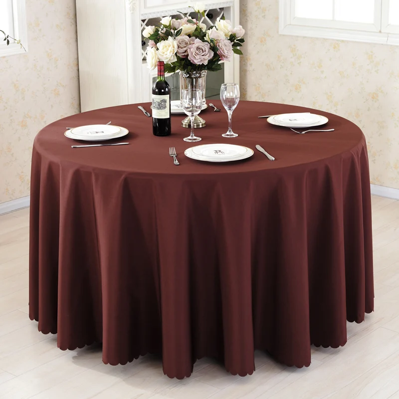 Dark Brown Одноцветная круглая скатерть для кемпинга, белая скатерть для стола, вечерние скатерти для отеля, свадьбы, столовой и журнального столика - Цвет: Dark Brown