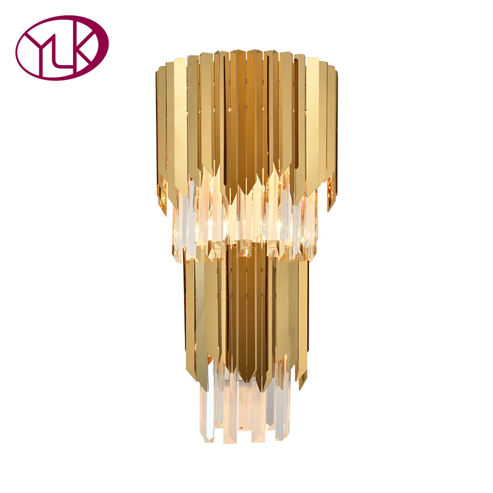 

Youlaike Modern Gold Wall Sconce Lighting Two Level Bedside Living Room Wall Lamp AC90-260V Luxury Home Light Fixtures