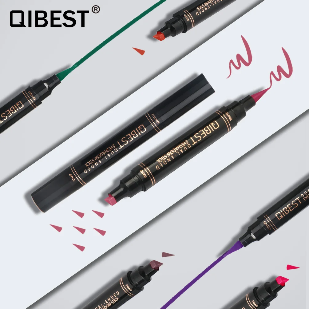 

New 12 Colors 2 in1 Waterproof Lasting Antifouling Quick Dry Eyeliner Double Head Liquid Eyeliner Wing Eye Liner Make Up TSLM1