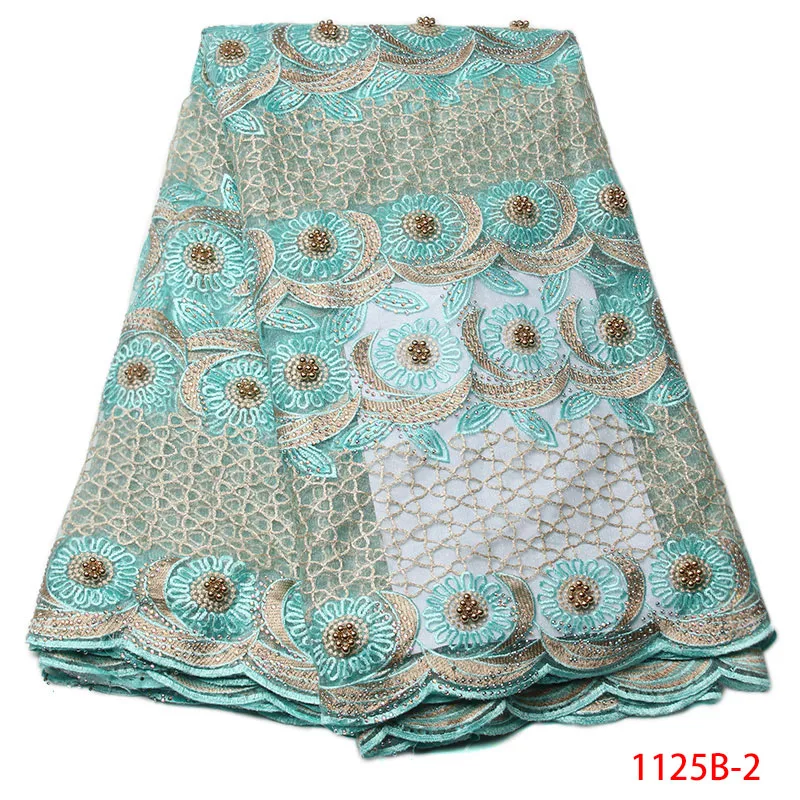 

African Lace Fabric Polyester and Cotton High Quality African Cord Lace Fabric For Wedding Dress Swiss Voile Lace NA1125B-2