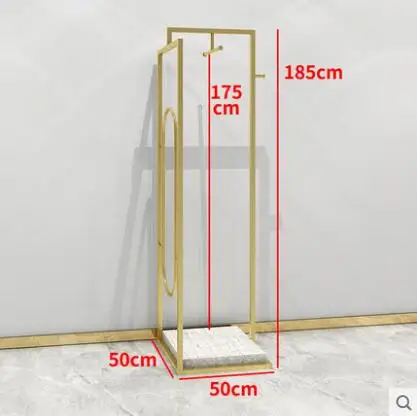 Новая модная одежда магазинный демонстрационный стеллаж для выставки товаров, простые золотые пол-стиль Женская Одежда для хранения данных на стене - Цвет: 6