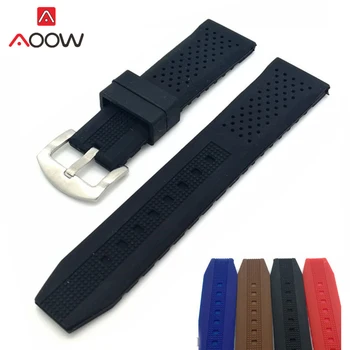 

Universal Sport Waterproof Strap Silicone Watchband 16mm 18mm 20mm 22mm 24mm Rubber Breathable Metal Buckle Bracelet Band Belt