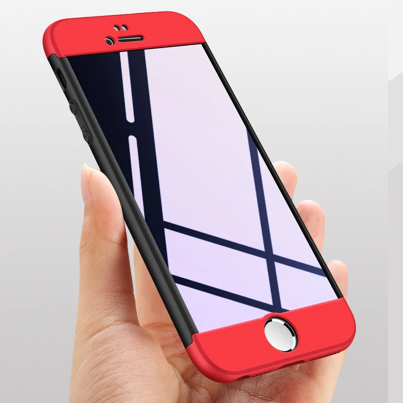

360 Degree Full Protection Hard PC Case For IPhone 7 8 Plus Phone Cases 3 In 1 Matte Cover For IPhone 5 5s 6 6s Fundas Capa