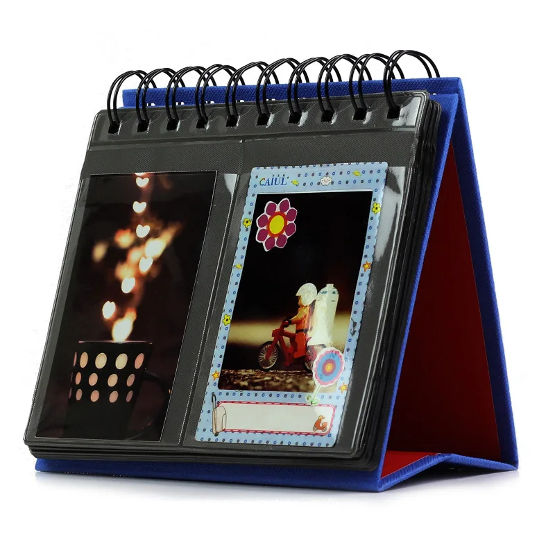 

For Polaroid Mini Film Album 68 Pockets Solid Color Desk Calendar Photo Album Mini Instant Picture Case Storage