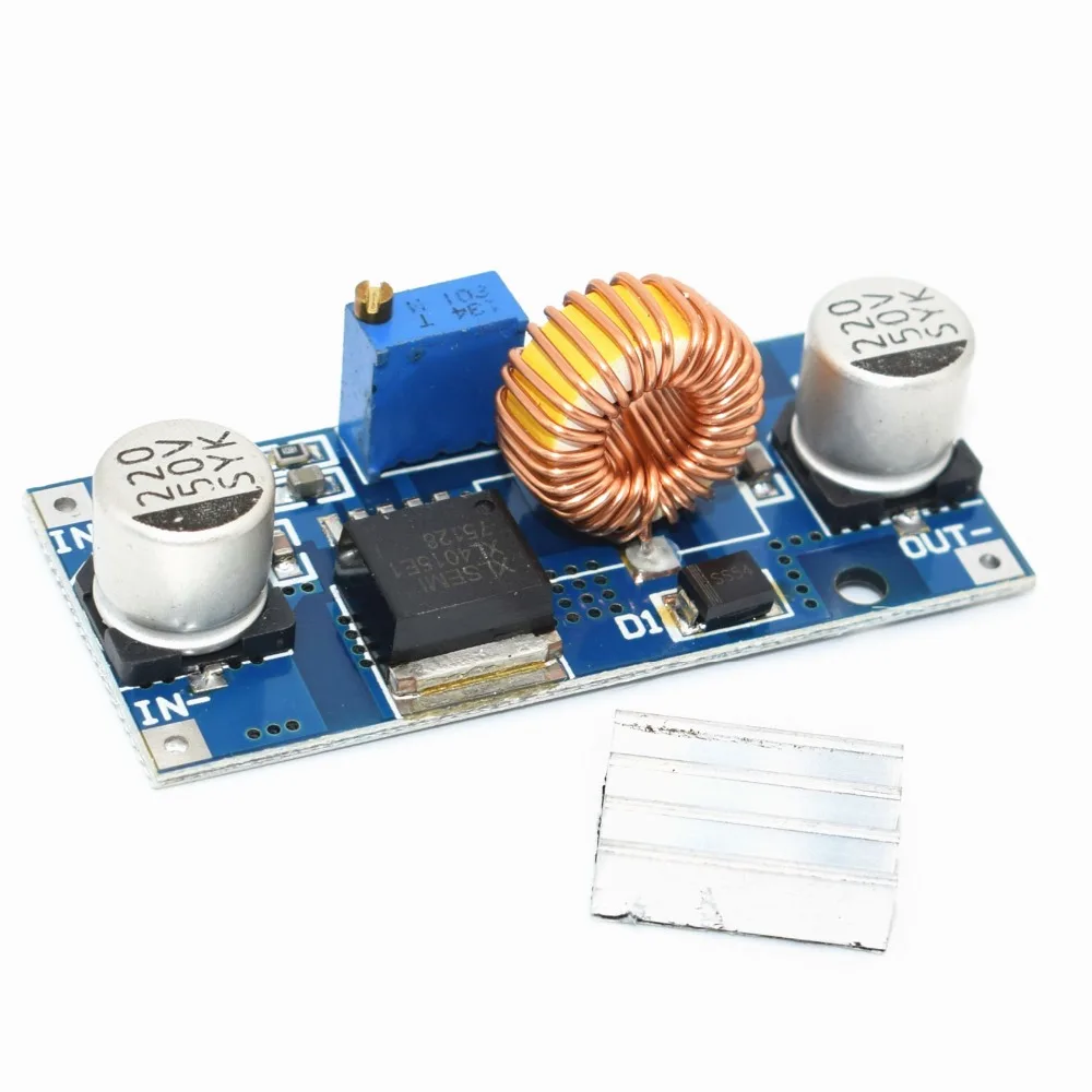 

5A XL4015 DC-DC 4-38V to 1.25-36V 24V 12V 9V 5V Step Down Adjustable Power Supply Module LED Lithium Charger With Heat Sink