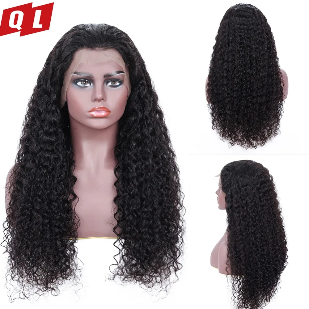 QLOVE Lace Front Human Hair Wigs Natural Remy Lace Front Wig For Black Women Brazilian Water Wave Human Hair Lace Frontal Wigs  (1)