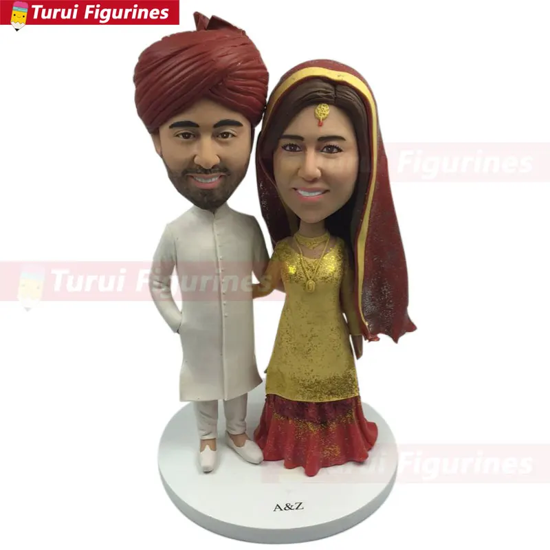 Indian Wedding Cake Topper Indian Personalized Wedding Cake Topper