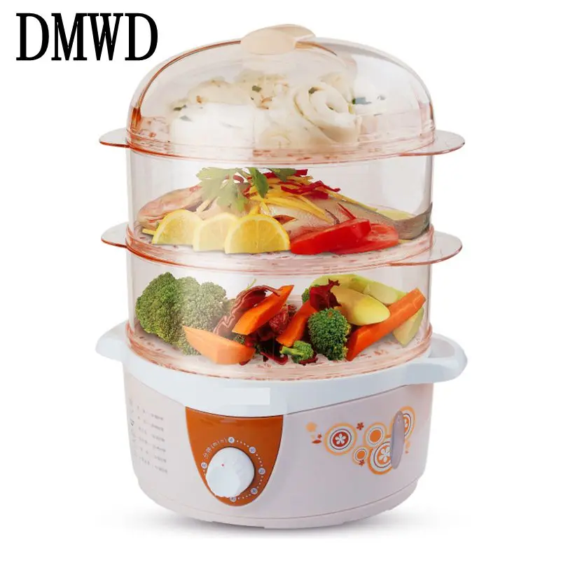 DMWD Household Electric heating Food Steamer 3 Layer Multifunction 4L