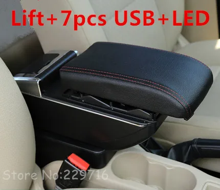 Apoyabrazos para Focus 2 MK2 2005-2011 Caja de almacenamiento de doble capa con 3 puertos USB