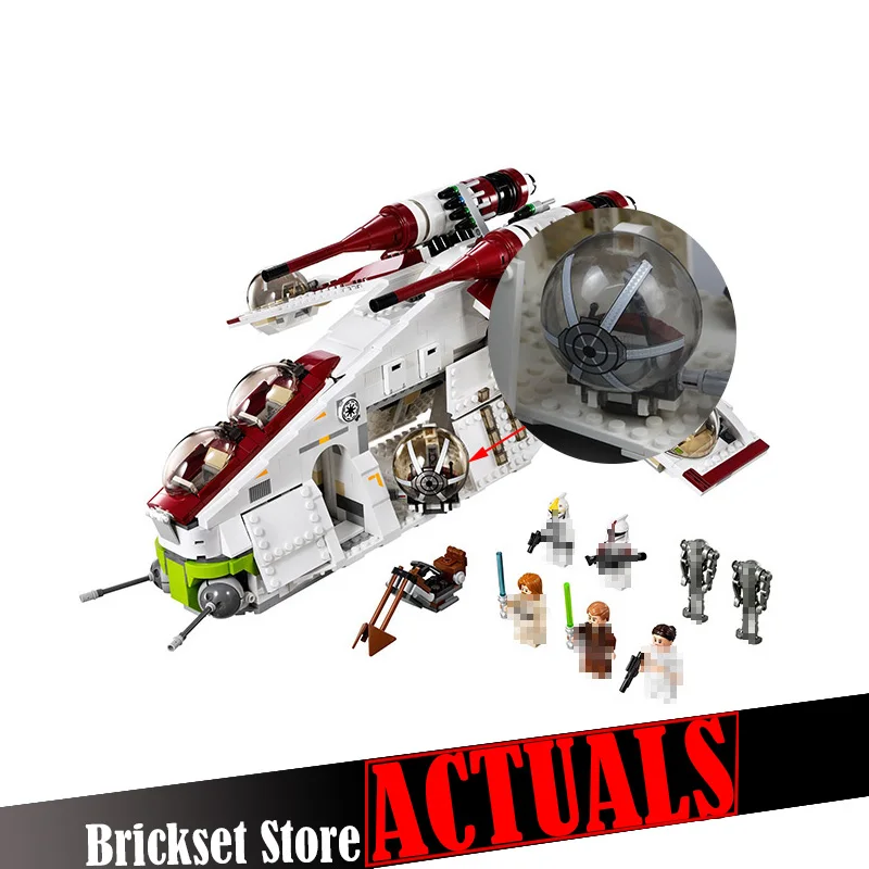 

LEPIN 05041 Republic Gunship Star Clone Wars Building Blocks Bricks Toys Educational For Kids Compatible with legoINGly 75021