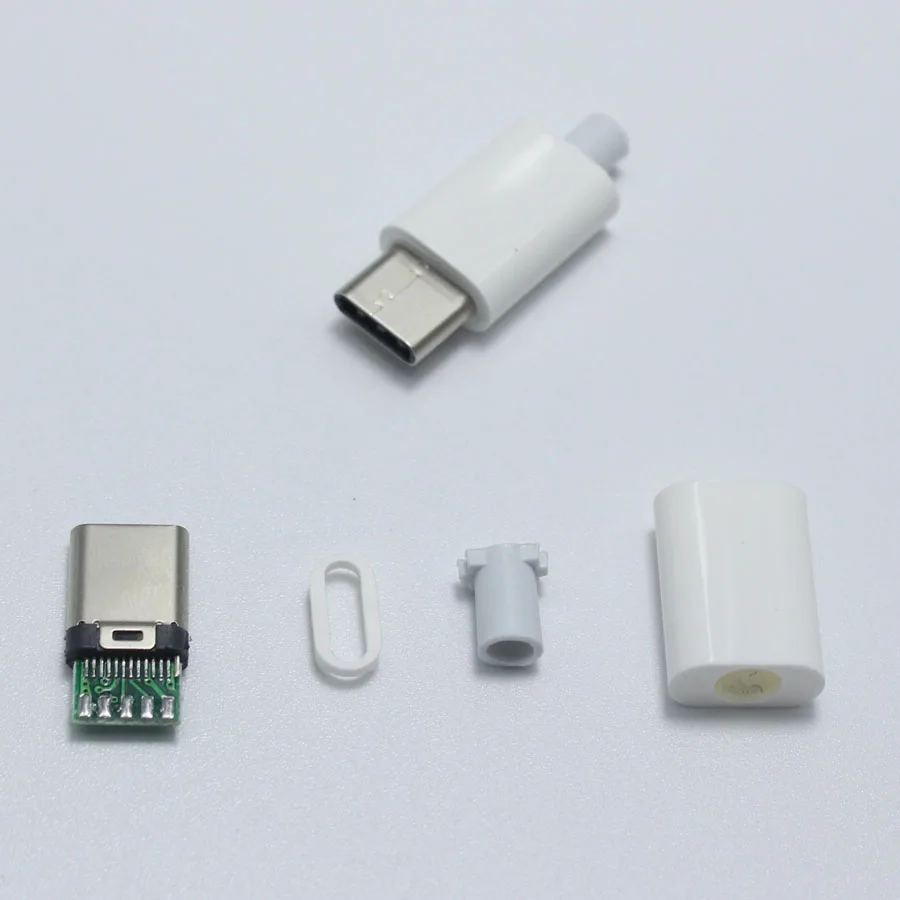 EClyxun 2 комплекта позолоченный OTG USB 3,1 5P Тип C штекер сварочный Тип USB-C 4 в 1 DIY ремонт кабель зарядное устройство разъем для телефона