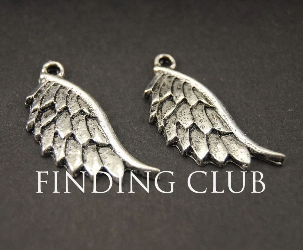 Silver Angel Wing Charms Bulk Large in Pewter » Angel Charm