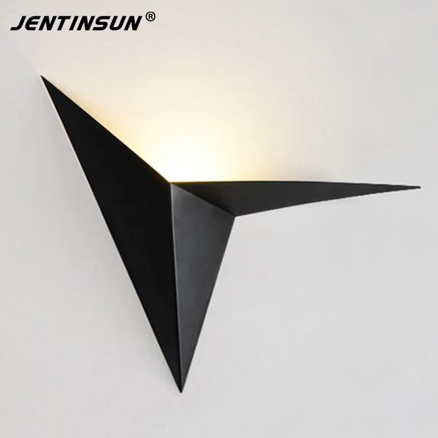 Modern 1W 3W LED Wall Lights Indoor Triangle Light Aluminium Background