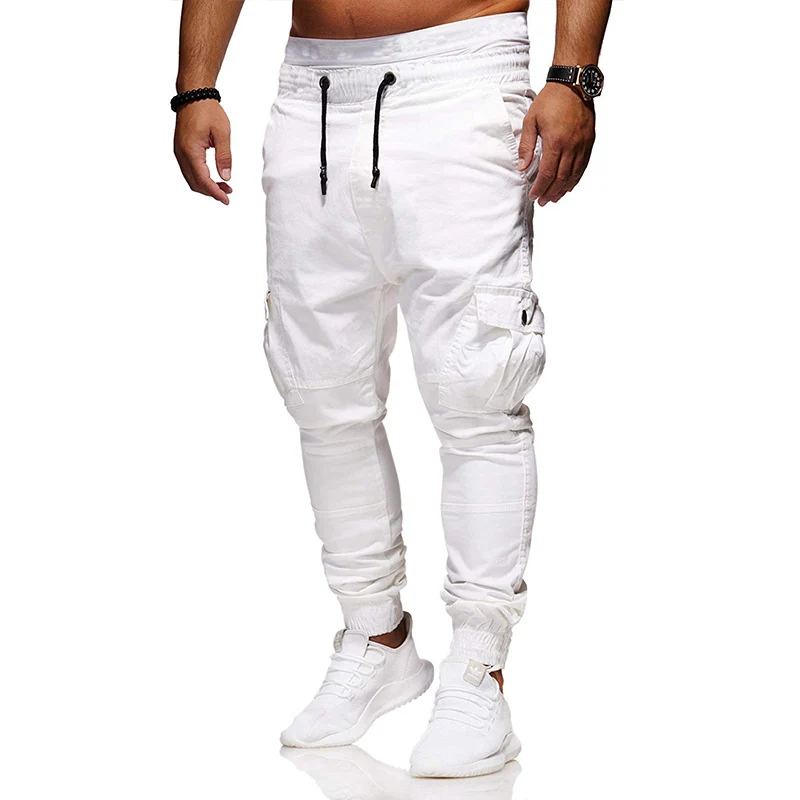 2019 Newest Men's Slim Fit Straight Leg Trousers Casual Pencil Jogger Long Cargo Pants Drop Shipping Supplier