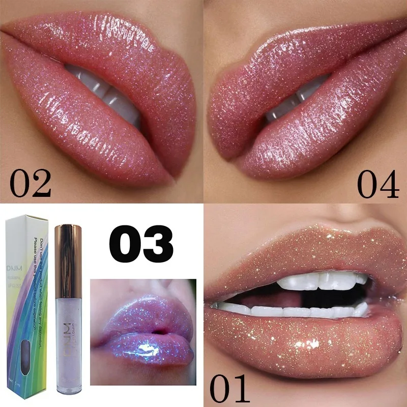 

New Liquid Crystal Glow Lip Gloss Laser Holographic Lip Tattoo Lipstick Mermaid Pigment Glitter Lipgloss Lip Plumper Gloss TSLM1