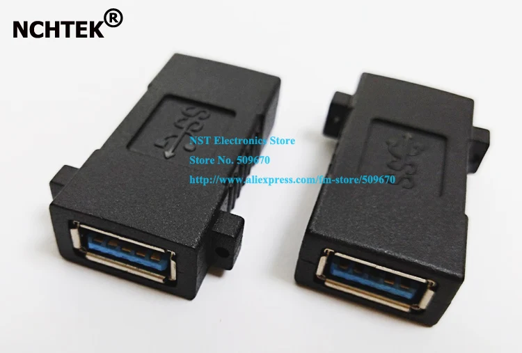 

NCHTEK USB 3.0 Female to Female Extension Exteder Coupler Adapter with Panel Mount Holes/Free Shipping/2PCS