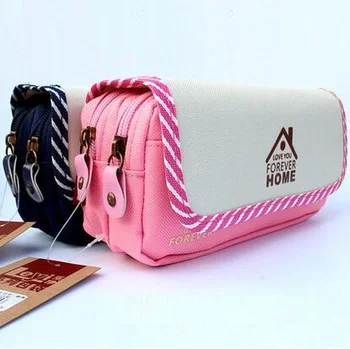 

Korea Magic Channel Large Capacity 3 Layer Multifunctional Nylon School Pencil Case Big Pen Bag Cases for School Stationery