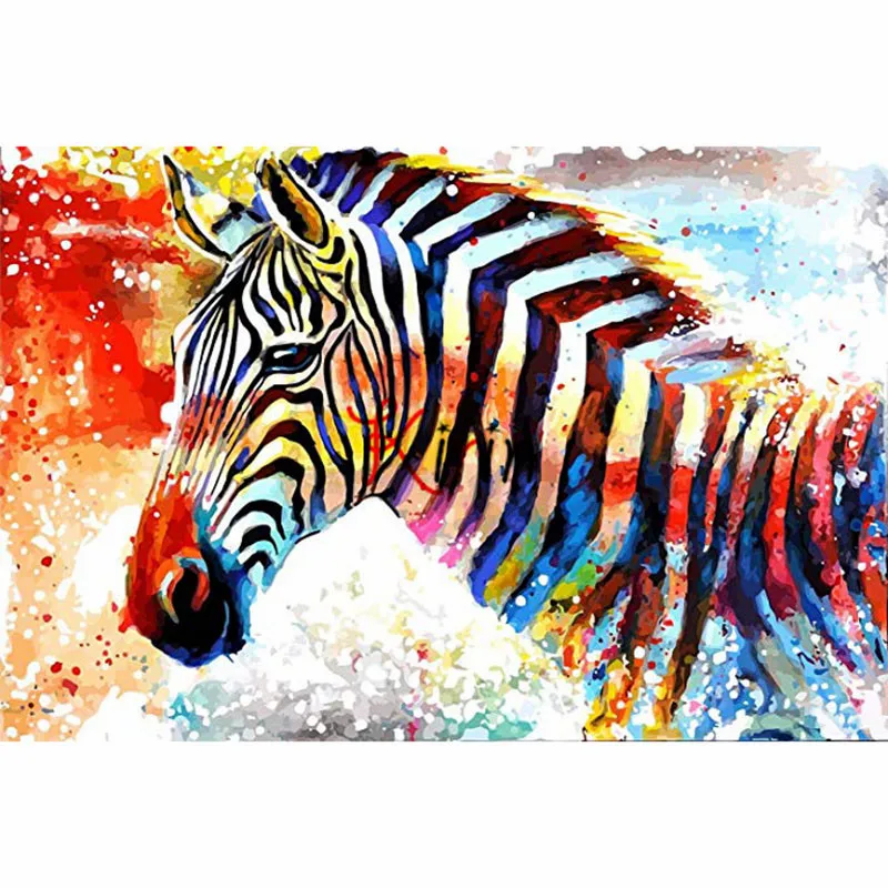 Разноцветные зебры картина