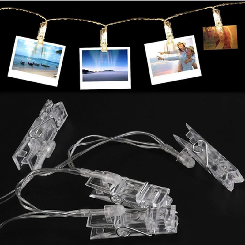Светодиодная гирлянда с зажимами для фотографий 1 м 2 5 м|Комнатные настенные LED