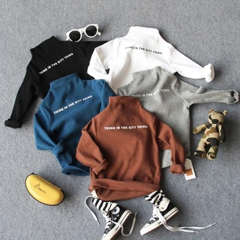 

only t shirt 1pc new autumn boys letter underwear t shirt kids long sleeve fashion style t shirt boys sweater