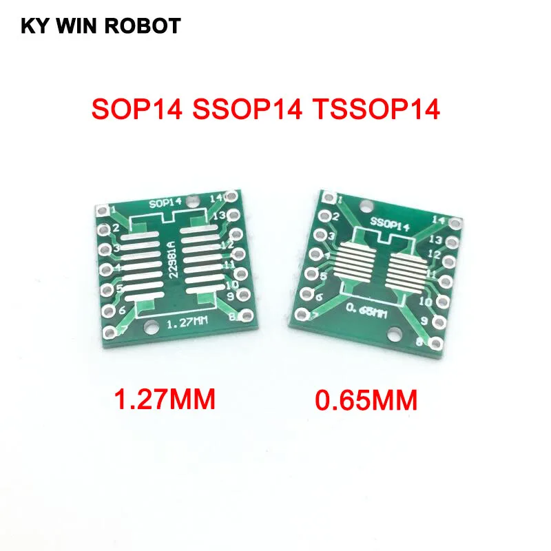 20PCS IC SOP14 SSOP14 TSSOP14 DIP 0.65/1.27/2.54mm Adapter PCB Board Converter