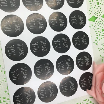 

300pcs Black White Thank you Seal Sticker Gift Packaging Box Decoration Sticker Labels For Envelope/Flower /Cake