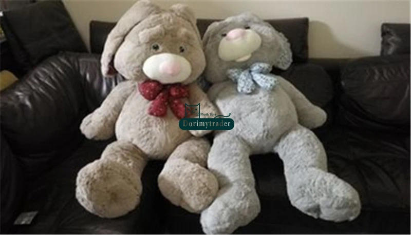 Dorimytrader Pop Giant Anime Bunny Plush Doll Big Soft Stuffed Long Ear Rabbit Animals Toy with Rose Incense Great Lover Baby Present DY61638(10)
