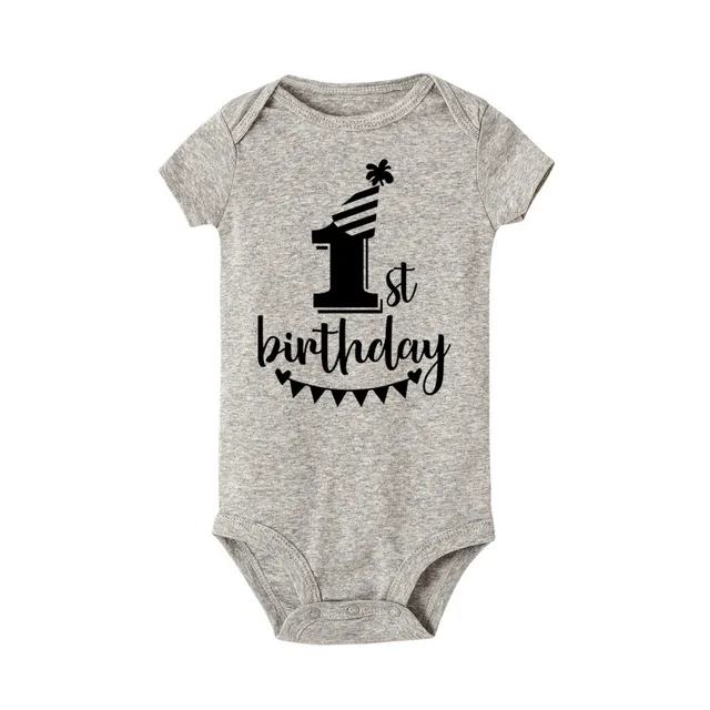 My First Birthday Baby Rompers Newborn Cotton Short Sleeve Jumpsuit Toddler Girls Boys Summer Clothes 0-24M