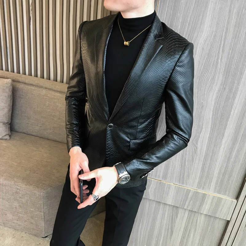 Blazer dos Homens Negros para Hombre de Baile Baile do Vintage Blazers para Homens um Botão pu Blazer Homens Slim Fit Blazer Masculino do Vintage