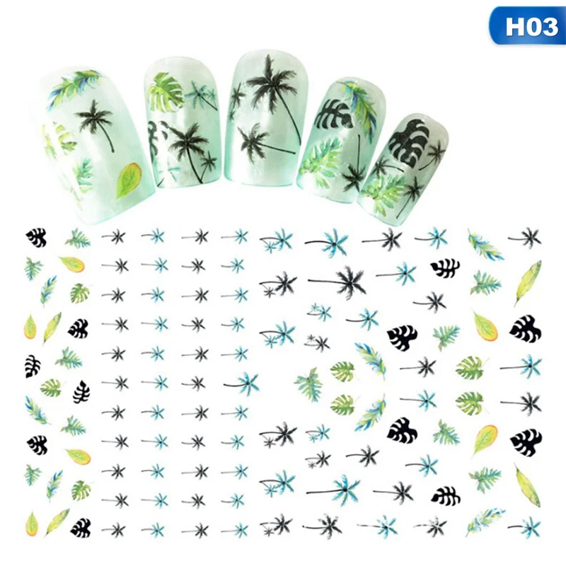 

2018 Sheet Nail Art 3D Decal Autumn Theme Nail Sliders Decor Tips Maple Leaf Pattern Sticker For Nail Beauty Care