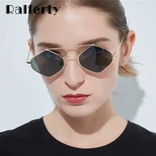 Gafas de sol Ralferty Retro con diamantes, gafas de sol metálicas irregulares Vintage para mujer, accesorios pequeños para gafas con montura pequeña, W813051