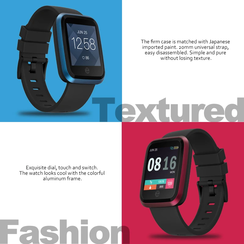 Zeblaze Crystal 2 Smartwatch IP67 Waterproof Wearable Device Heart Rate Monitor Color Display Smart Watch For Android IOS