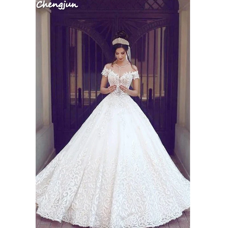 

Chengjun Custom Luxury Lace White Bridal Gowns Wedding Dresses