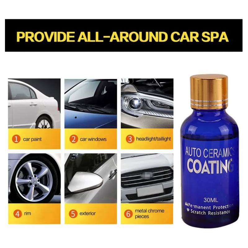 2Pcs Anti-scratch Car Polish Car Liquid Ceramic Coat Auto Detailing Glasscoat Paint Care Super Hydrophobic Glass Coating Polish