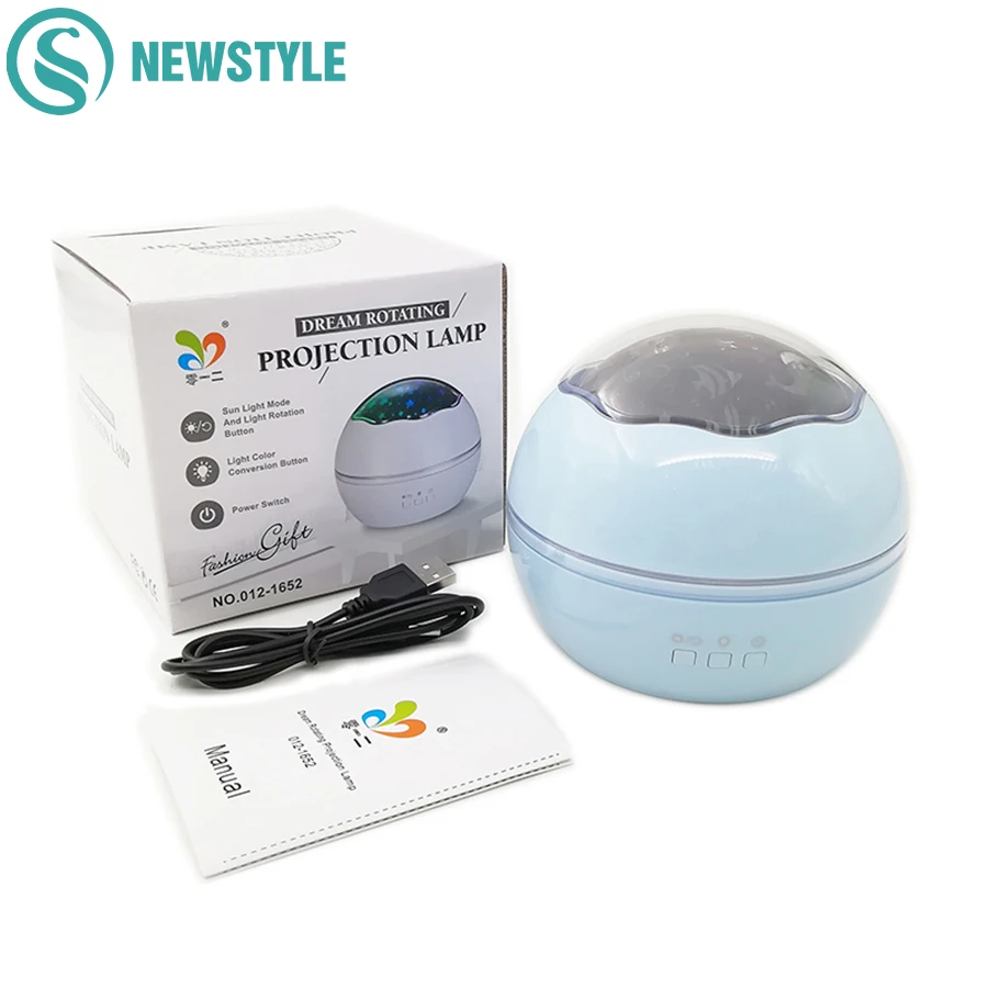 Beste Kleurrijke Sterrenhemel Rotatie Maan Nachtlampje Projector Star Master Roterende Kinderen Kids Baby Slaap Romantische LED USB Lamp