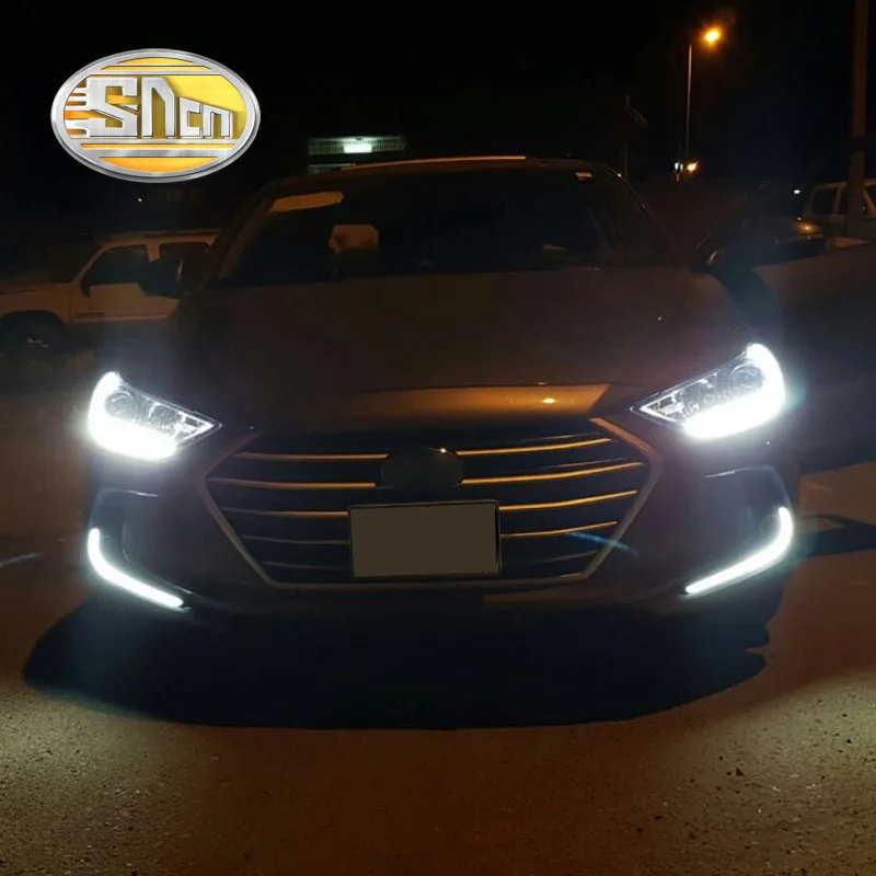 For Hyundai Elantra 2016 2017 Turn Yellow Signal Relay Waterproof ABS Car DRL 12V LED Daytime