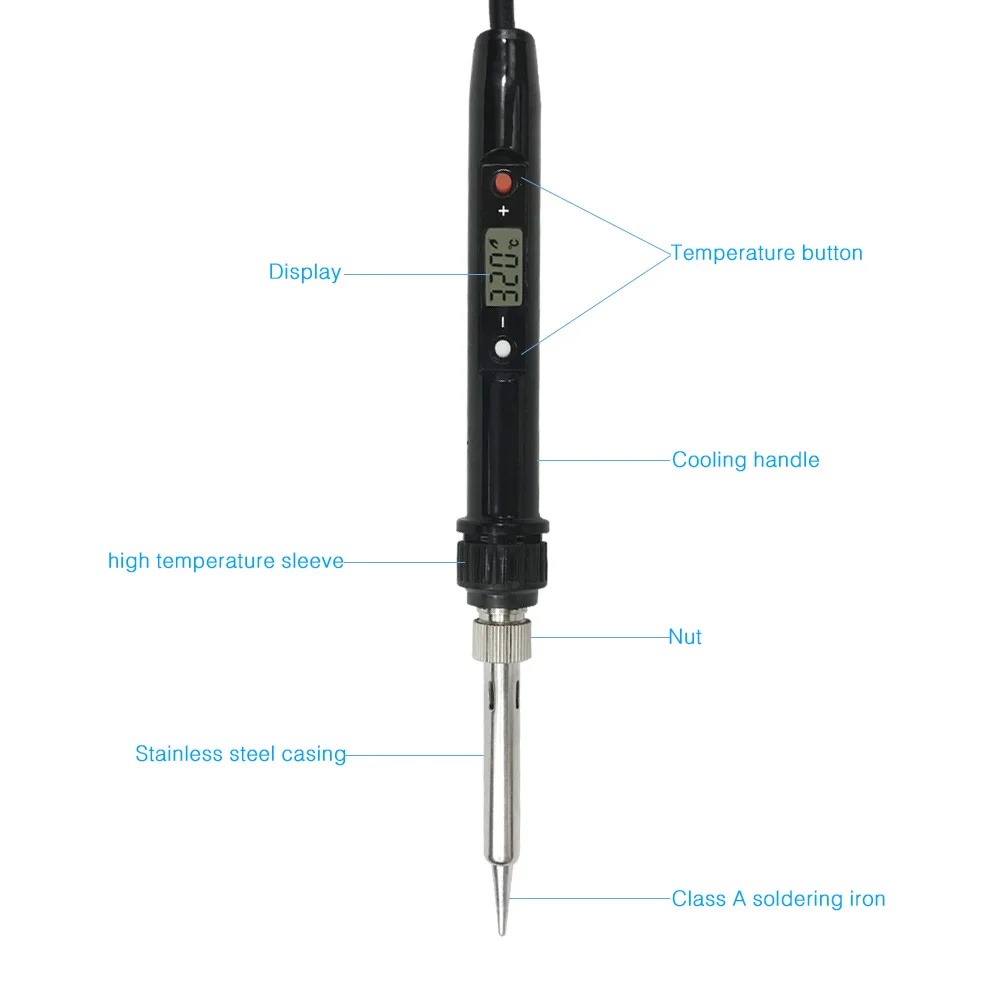 Электрические паяльники Мини паяльная станция постоянного тока 220V 80W регулируемый Профессиональный паяльник для подключения к ЖК-дисплей цифровой Температура инструменты