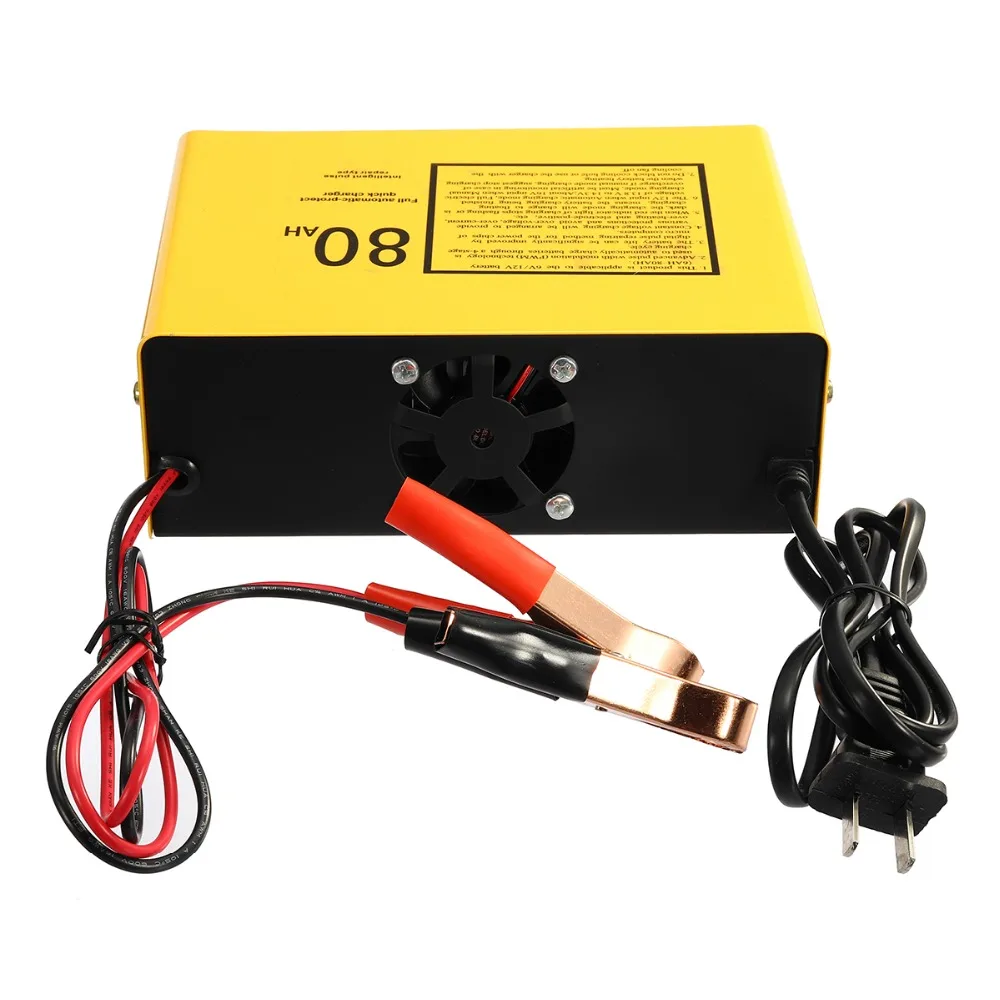 

6V/12V 80AH 140W Automatic Intelligent Car Battery Charger Negetive Pulse UK Drop Shipping