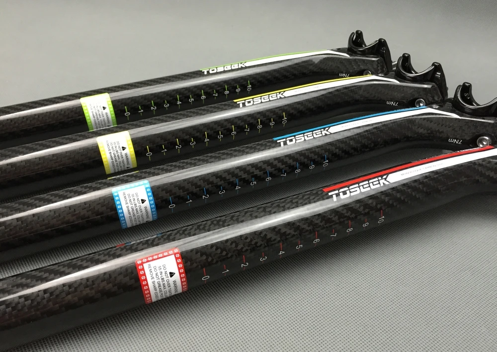 

TOSSEK Four Color Bicycle Carbon Seatpost Road Bicycle/MTB Bike Parts 27.2/30.8/31.6*350MM
