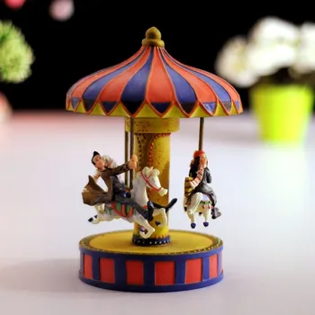 

Carousel music box romantic lovers resin musical box gifts girlfriend birthday present