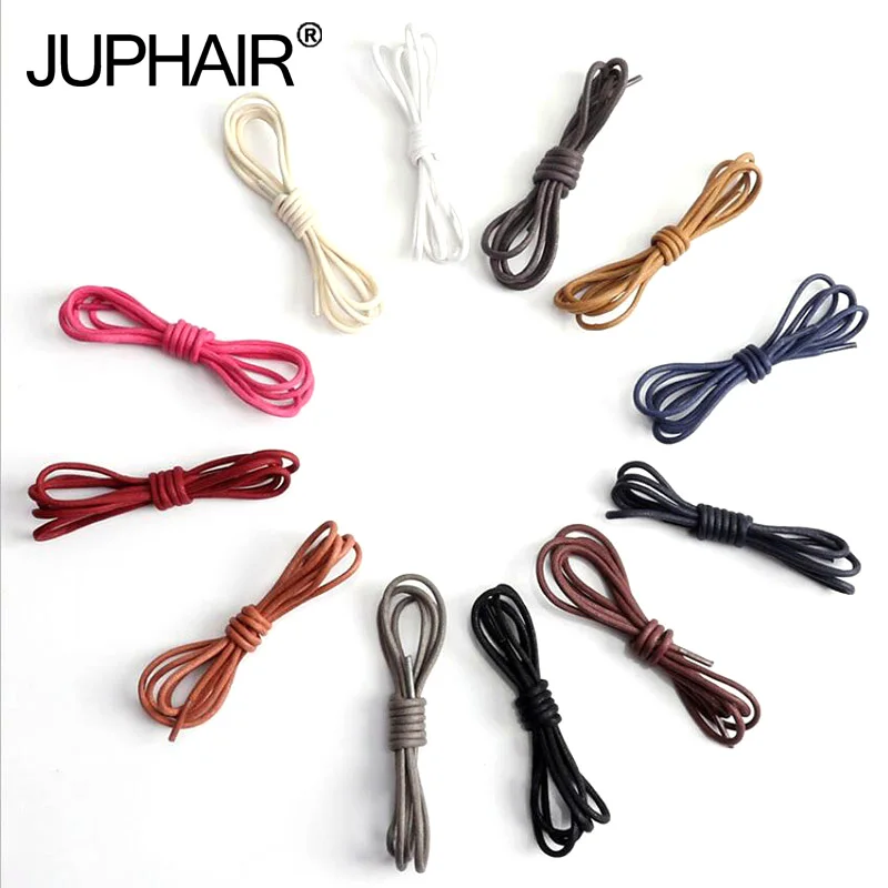

8 Pairs Top Quality Casual Leather Shoe Shoelaces Multi Solid Color Cotton Nylon Waxed Round String Hot Waterproof Leather Laces