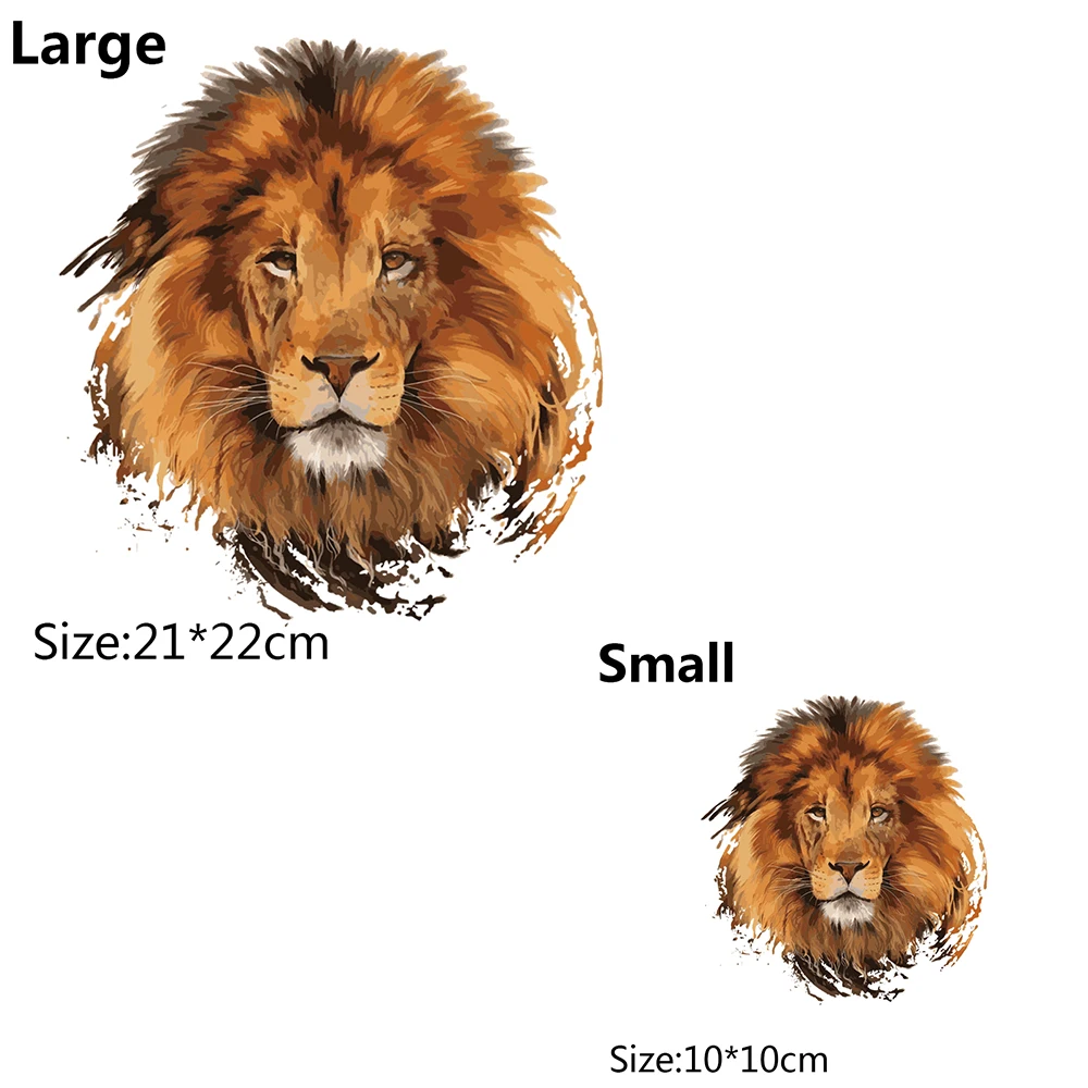 1 шт., нашивки в виде тигра, Льва, футболка, переводная термопечать, наклейка, а-уровень, моющаяся, с утюгом, с аппликацией, для украшения футболок, платьев