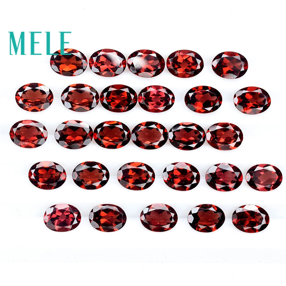 Natural red garnet loose stone in oval shape6mm*8mm 1p , good cutting and good fire , best choice for jewelry design