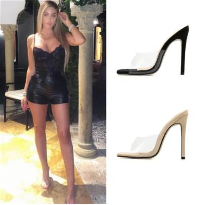 

2019 New style Women shoes Transparent high heels pumps shoes fashion sandals slippers